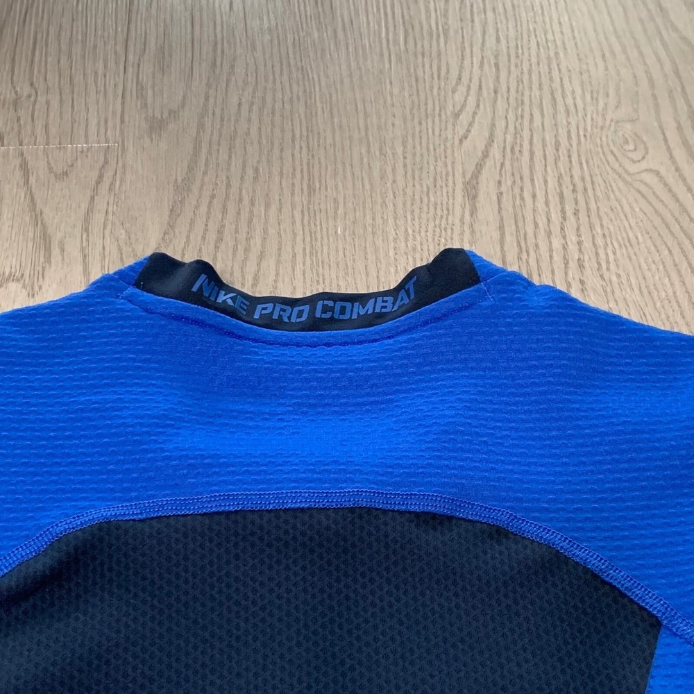 Nike Pro Combat Hyperwarm Shield Blue Long Sleeve… - image 4